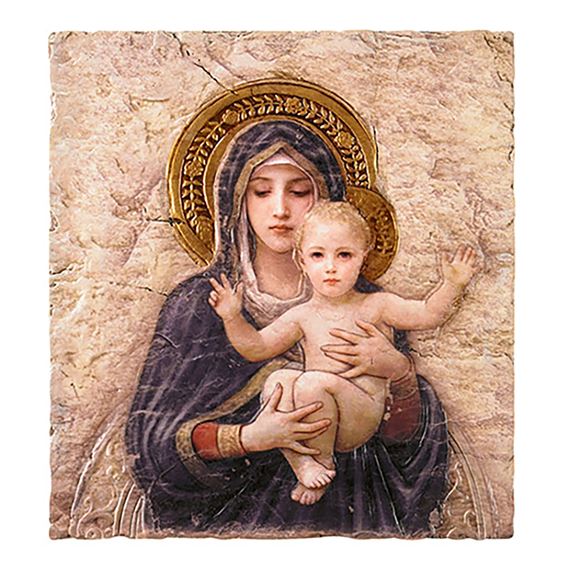 MADONNA AND CHILD PLAQUE - BOUGUEREAU