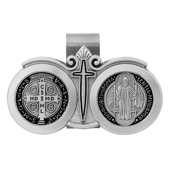 VISOR CLIP - ST. BENEDICT WITH BLACK ENAMEL