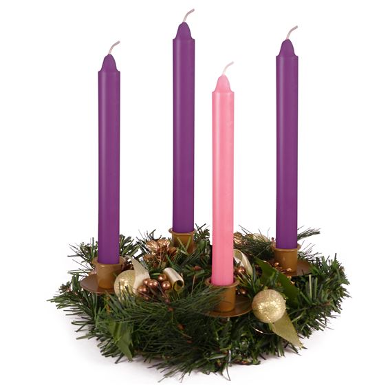 GOLD PINECONE ADVENT WREATH - WITH CANDLES