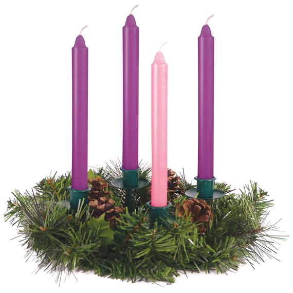 PINECONE ADVENT WREATH - WITH CANDLES