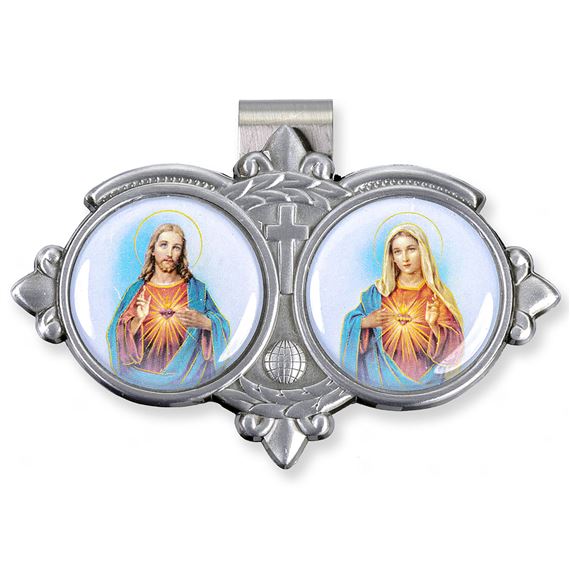 SACRED HEART & IMMACULATE HEART VISOR CLIP