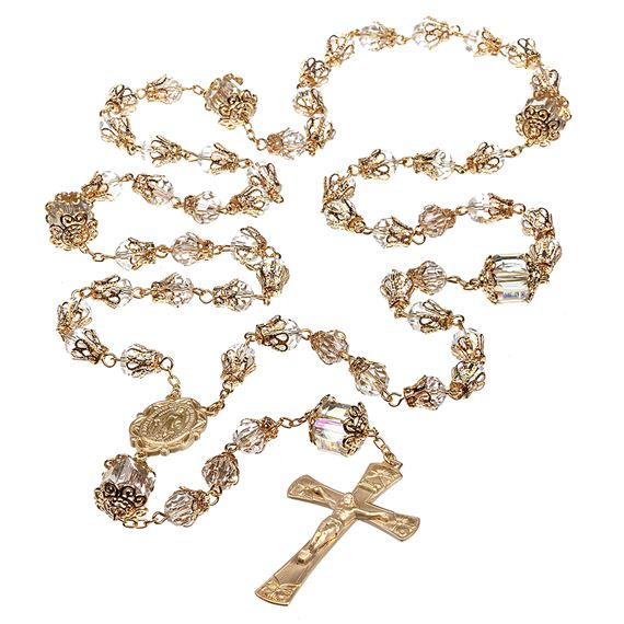 Glass Tulip Capped Rosary