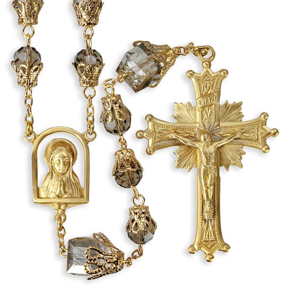 Smoked Glass Tulip Rosary