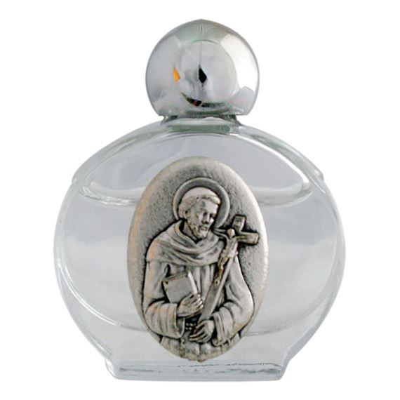 GLASS HOLY WATER BOTTLE - ST. FRANCIS