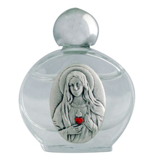 GLASS HOLY WATER BOTTLE - IMMACULATE HEART