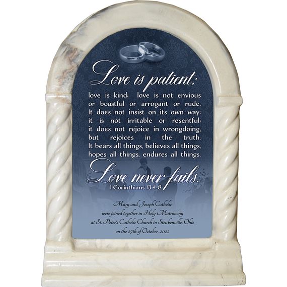 PERSONALIZED DESK SHRINE - MARRIAGE (1 CORINTHIANS 13:4-8)