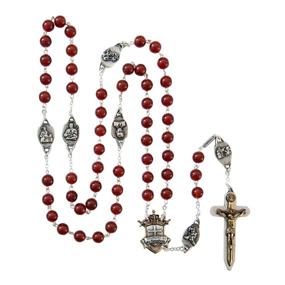 WARRIOR'S ROSARY - LARGE RED AGATE