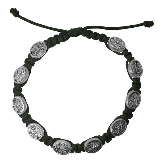 ST. MICHAEL CORDED BRACELET - BLACK