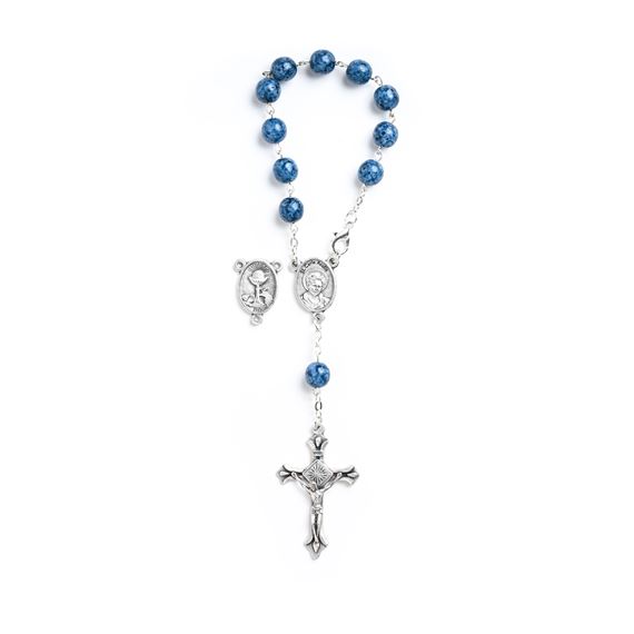 CARLO ACUTIS AND THE BLESSED SACRAMENT BLUE BEAD AUTO ROSARY
