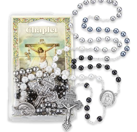 HOLY SOULS CHAPLET/ROSARY WITH HOLY FACE CENTER AND PARDON CRUCIFIX