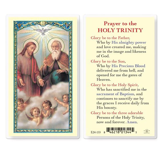 LAMINATED HOLY CARD - PRAYER TO THE HOLY TRINITY