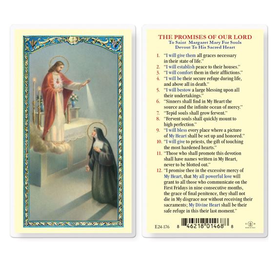 LAMINATED HOLY CARD - THE PROMISES OF OUR LORD
