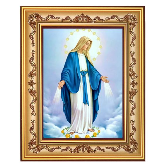 OUR LADY OF GRACE FRAMED PRINT WITH EASEL BACK - 6 1/4" X 7 3/4"