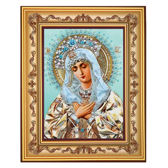 VIRGIN OF EXTREME HUMILITY FRAMED PRINT WITH EASEL BACK - 6 1/4" X 7 3/4"