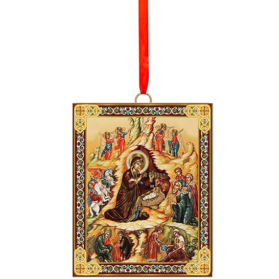 BYZANTINE NATIVITY ICON ORNAMENT - 3"