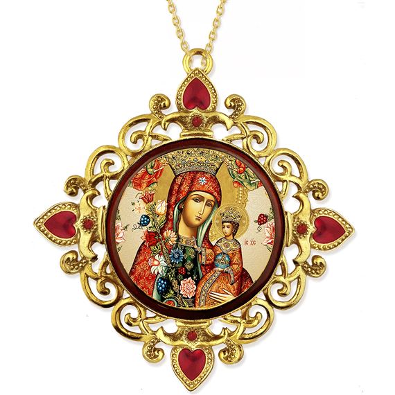UNFADING BLOOM FILIGREE ORNAMENT WITH RED ENAMEL