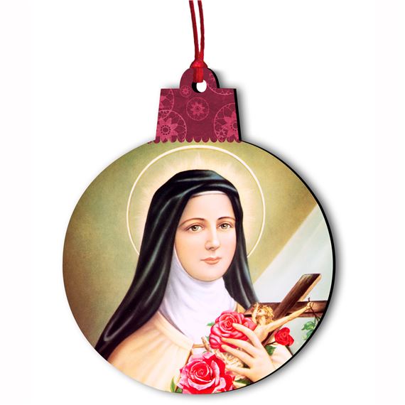 ST THERESE THE LITTLE FLOWER WOOD ORNAMENT