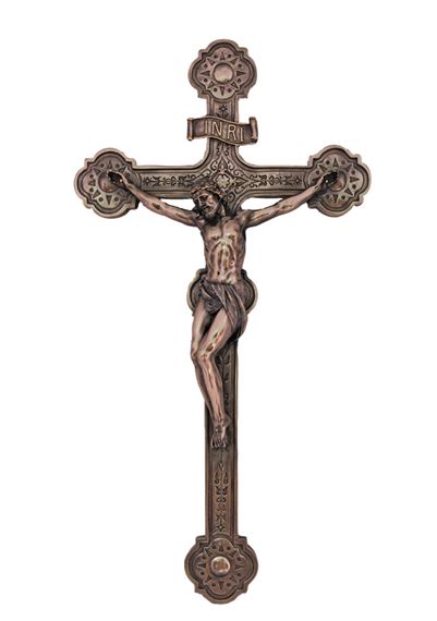 COLD-CAST BRONZE WALL CRUCIFIX (20-INCH)