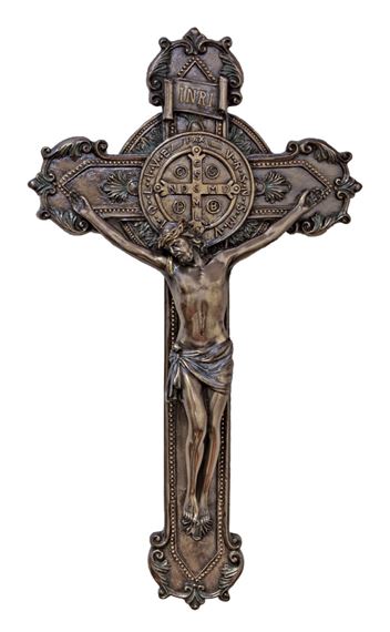 BRONZE ST. BENEDICT WALL CRUCIFIX