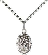 STERLING SILVER ST FRANCIS PENDANT WITH CHAIN - 1/2" x 1/4"