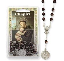 ST. ANTHONY CHAPLET - BROWN WOOD BEAD