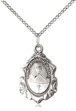 STERLING SILVER ST KATHARINE DREXEL PENDANT WITH CHAIN - 3/4" x 1/2"