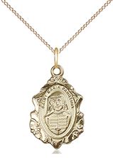 14KT GOLD FILLED ST MARIA FAUSTINA PENDANT WITH CHAIN - 3/4" x 1/2"