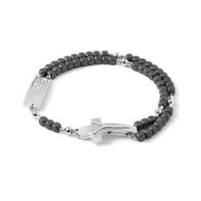 GHIRELLI ROSALET® - MATTE HEMATITE ROSARY BRACELET WITH MODERN CRUCIFIX