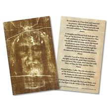 HOLY FACE FROM THE SHROUD OF TURIN LAMINATED HOLY CARD