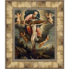THE HOLY TRINITY BY LEANDRO BASSANO - MOTHER OF PEARL FRAMED PRINT