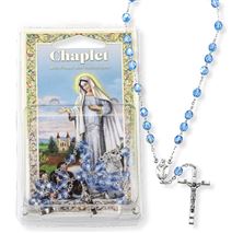 OUR LADY OF MEDJUGORJE CHAPLET - LIGHT BLUE GLASS BEAD