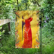 TRUMPETING ANGEL GARDEN FLAG