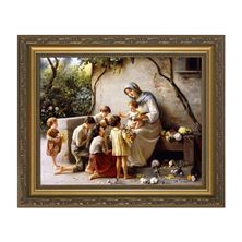 MARY AND THE CHILDREN FRAMED ART - 12" X 10"