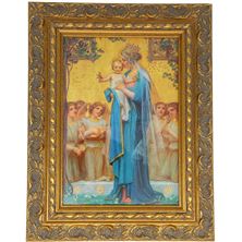 MADONNA AND CHILD FRAMED ART - 10 1/2" X 13 1/2"