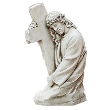 JESUS WITH CROSS - OUTDOOR STATUE  - 17 3/4"