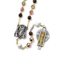 THE HOLY SHROUD ROSARY - ANTIQUE SILVER and GOLD