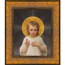 CHILD JESUS - AMBER MOTHER OF PEARL FRAMED PRINT