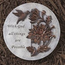 WITH GOD ALL THINGS ARE POSSIBLE - GARDEN STONE - 9"