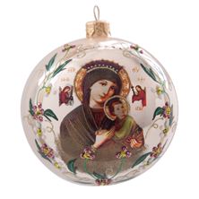 OUR LADY OF PERPETUAL HELP - HAND PAINTED BLOWN GLASS ORNAMENT