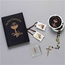 BLACK AND GOLD 5-PIECE FIRST COMMUNION SET FOR BOYS