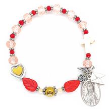 GENUINE GEMSTONE ST. VALENTINE - ROSARY BRACELET