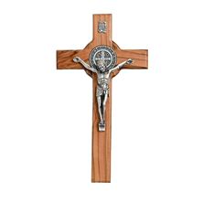 ST. BENEDICT OLIVE WOOD WALL CRUCIFIX - 6 1/4"