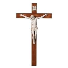 FONTANINI 39 ½ INCH DARK BROWN WALNUT WOOD CRUCIFIX