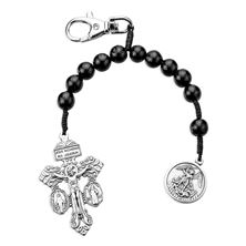 ST. MICHAEL and PARDON CRUCIFIX BACKPACK/BELT LOOP ROSARY CLIP