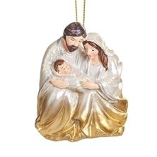 HOLY FAMILY WHITE AND GOLD OMBRE ORNMENT