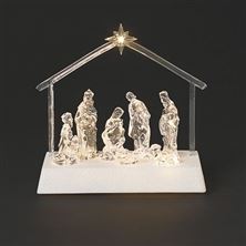 LIGHTED ACRYLIC NATIVITY UNDER STAR AND STABLE