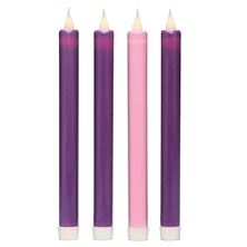 FLAMELESS LED ADVENT CANDLES WITH TIMERS & FREE REMOTE - 9" TAPERS