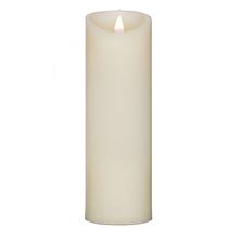 FLAMELESS LED PILLAR CANDLE WITH TIMER and FREE REMOTE - 9" IVORY