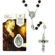 PADRE PIO ROSARY AND HEALING SAINT HOLY CARD