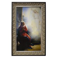 ANNUNCIATION - FRAMED CANVAS IN BLACK and SILVER - 20 1/4" X 32"